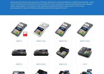 Zrzut ekranu strony internetowej kategorii produktowej kasy fiskalne