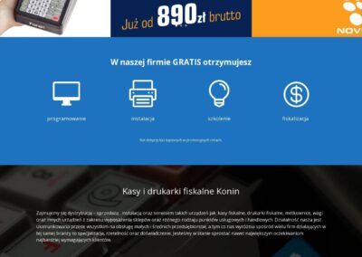 Zrzut ekranu strony głównej sprzedazkasfiskalnych.com.pl