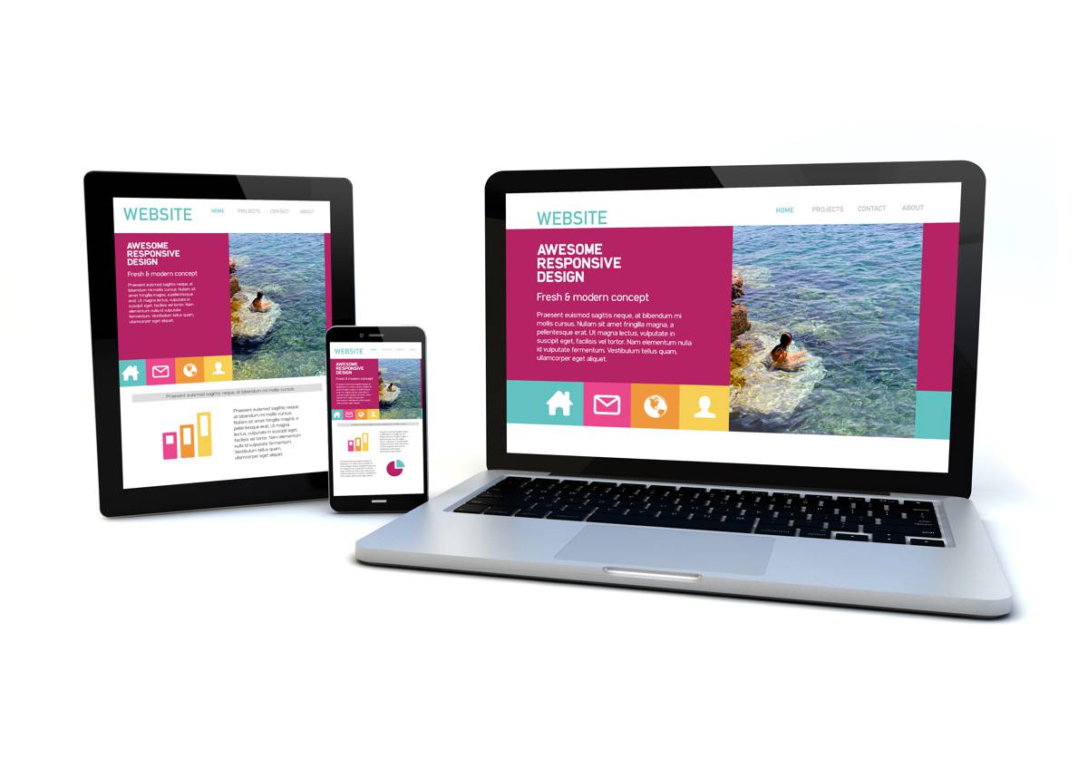 Responsywna strona internetowa Responsywna strona internetowa wyświetlana na komputerze, smartfonie i tablecie