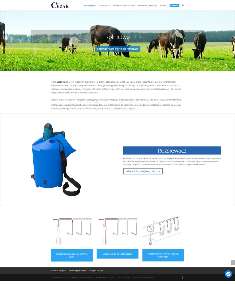 Zrzut ekranu strony internetowej firmy Cezak Partner.