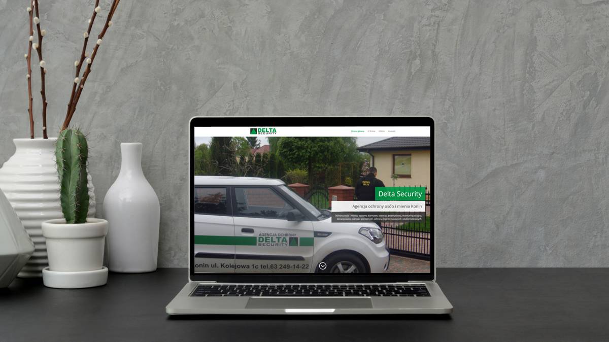 Wizualizacja projektu strony internetowej firmy firmy Delta Security