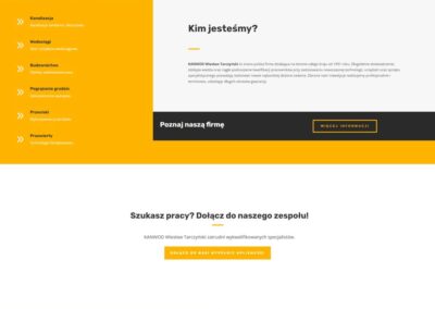 Zrzut ekranu strony internetowej firmy Kanwod - strona główna