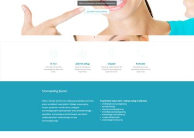 Zrzut ekranu strony głównej superdent-mlynczak.pl