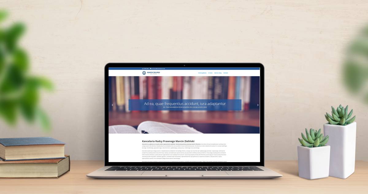 Wizualizacja projektu strony internetowej Kancelarii Radcy Prawnego Marcina Zielińskiego