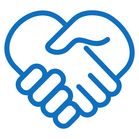 Ikona uściśnięte dłonie - partner w biznesie