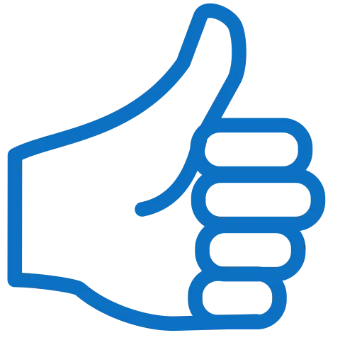 Ikona kciuk w górę symbolizująca social media