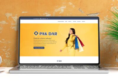 Wizualizacja projektu strony internetowej firmy PAK DAR z Konina